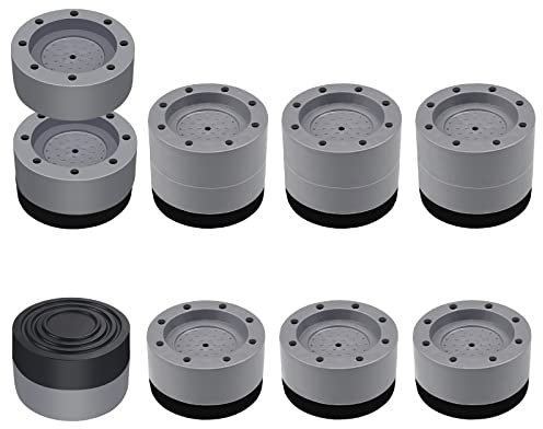 Lot de 8 patins en caoutchouc pour machine à laver, anti-vibrations, réduction du bruit, antidérapant, anti-déviation, stabilisateur de hauteur, pour machine à laver, sèche-linge, réfrigérateur