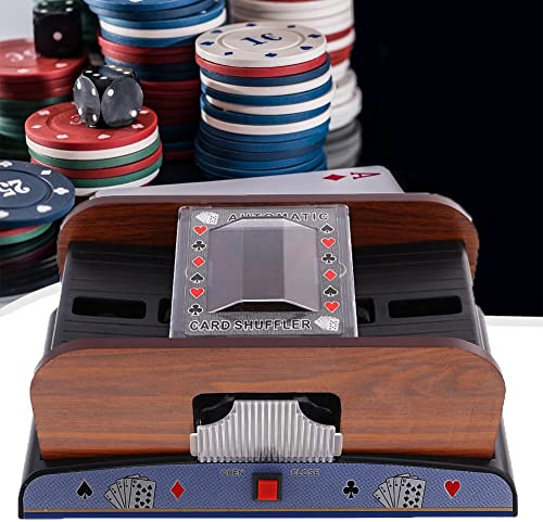RR-YRA Elektrische Automatische Spielkartenmischer Aus Holz, Batteriebetrieben, Casino-Schach- Und Kartenspielmaschine, Verwendet Für 2-Layer-Poker-Karten-Mischmaschine