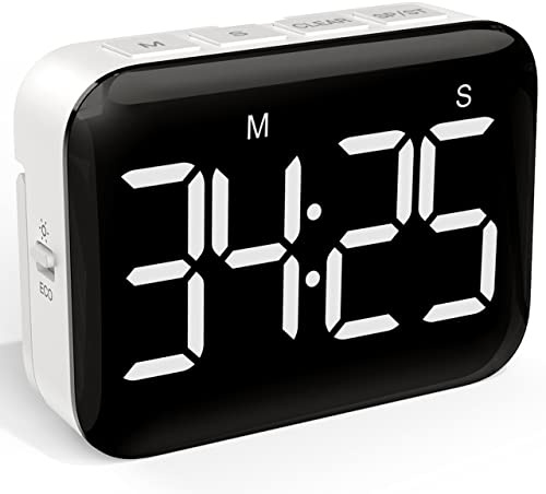 VOCOO Magnetic Kitchen Timer for Cooking with Count Up Countdown, Digital Timer Battery Powered with Large Display, 2 Brightness and Volume Levels for Classroom, Teacher, Kids