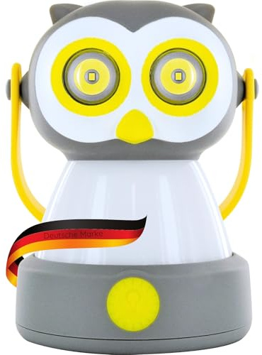 SCHWAIGER LED Campingleuchte I Campinglampe für Kinder im niedlichen Eulen-Design I Laterne mit Taschenlampenfunktion I tragbare Tier-Laterne I batteriebetrieben mit 3x AAA
