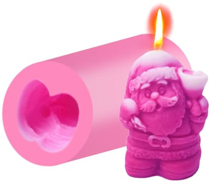 Silikonform Für Kerzen Weihnachten, 3D Weihnachtsmann Silikonform, 3D Weihnachts Kerzenform, Kerzenform Zum Gießen, Kerzengießform Silikon Kerze Formen,für DIY Weihnachtskuchen Schokolade, Santa Claus