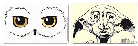 Logoshirt® Harry Potter Planche à déjeuner I Hedwig - Dobby I Planche à découper I 23x14cm I Ensemble de 2 I Lavable au lave-vaisselle & Résistant à la chaleur I Design original sous licence
