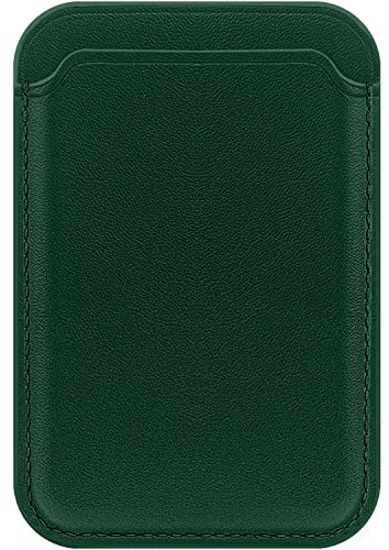 FIDWALL Cartera Magnética Compatible con MagSafe para iPhone 17/16/15/14/13/12, Porta Tarjetas de Cuero con Protección RFID, Imán Potente(Verde Secuoya)