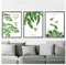 Juego de 3 pósteres modernos de color verde, con plantas verdes, murales de pared, cuadros modernos en lienzo, póster natural de pared para salón,sin marco (30 x 40 cm)