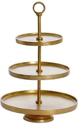 Light & Living Etagere Marozu - Gold - 3 Schichten | Rund - Modern - Metall - Servierständer - Servierplatte - Tortenständer/Cupcake Ständer - Servier-Tablett