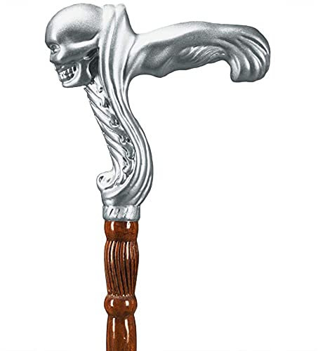 GGZONE Gehstock aus Holz mit Totenkopf-Griff – modischer Gentleman-Gehstock für Männer und Frauen – Halloween-Zepter, Länge 77 cm Beautiful Scenery
