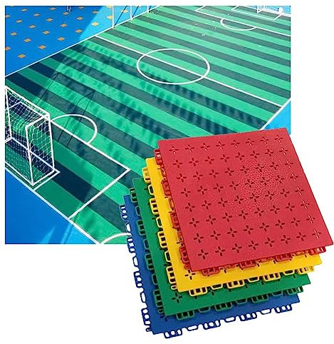 Sportboden 1ft Plastic Splicing Sports Floor mat for Indoor Outdoor, Basketball Court Anti Slip and wear-Resistant Modular Interlocking Floor Tiles (Color : Green-1, Size : 10PCS)