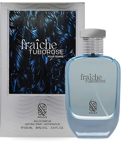Fraiche Tuborose 100ml Nylaa Women Perfume - Fresh Floral Lovely Eau De Parfum - Fragrance Gift for Her Aroma of Jasmine Rose Vanilla Spray