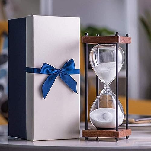 GINTON Sanduhr-Timer, Sanduhr-Timer, Sanduhr-Sekunden, 30 Minuten Glas-Sanduhr; Sanduhr; Basteln; Glasdekoration (Farbe: Blau, Größe: 30 Minuten) (Farbe: mit, Größe: 30 Minuten)