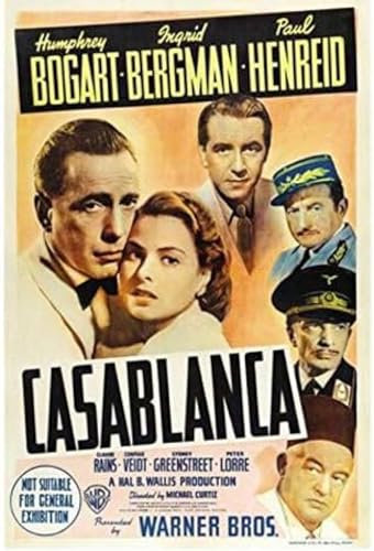 Poster Casablanca Vintage Filmplakat Wandkunst Bilder Poster Und Drucke Filmstills Leinwand Malerei Kunst Wand Home Decor 50X70Cm Kein Rahmen