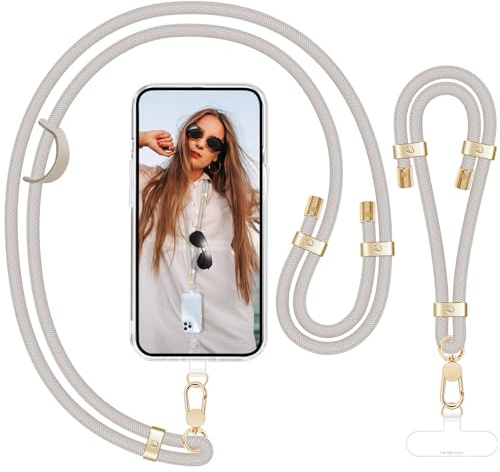 UKON Phone Lanyard Crossbody and Phone Wrist Strap Set Adjustable Neck Strap with Premium Metal Buckle Anti Theft Crossbody Body Strap 2 Tether Patches Compatible with Most Smartphone
