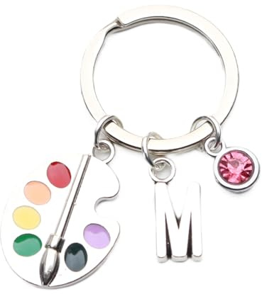 Personalised Artist Keyring - Palette and Paintbrush, Gift for Painter, Gift for Painter, Art Student Gift, Art Teacher Gift,