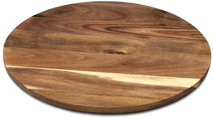 Spetebo Piatto da portata in acacacia girevole – 35 cm – Piatto girevole per formaggio salsiccia snack – Piatto in legno da portata, rondella, piatto per torte
