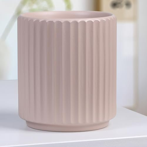 XQSXDKXQ Pflanzgefäß Mattes dekoratives Pflanzgefäß mit Abflussloch für Zimmerpflanzen Outdoor Crafts Home Patio,Flesh