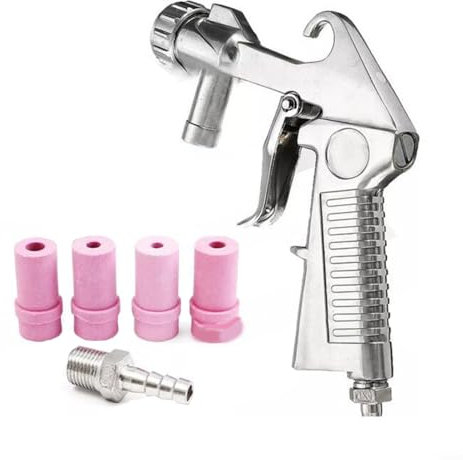 Snowchecking Sandblasting Machine With 4Pcs Nozzle,Handheld Sandblasting Tool, Robust Aluminum Construction,For Spraying And Cleaning.