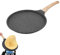 Eidoct 28cm Non-Stick Crepe Pan, Large Egg Omelette Pan, Black Induction Pan, Die-cast Auluminium Pan with Marble Non-Stick Coating, Roti Maker, Flat Skillet, for Pancake, Steak, Fried Eggs, Crepe