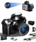 SWE Camara Digital 4K Compacta, 64MP Cámara de Fotos con Pantalla Táctil de 4,0 y Función WiFi, Camera Fotografica con 16X Zoom, 32G Tarjeta, 3000mAh Batería, Funda para Principiantes - Doble Lente