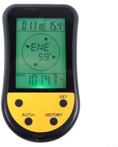 Mini altimetro digitale portatile, retroilluminato, barometro, termometro per escursioni, pesca e campeggio