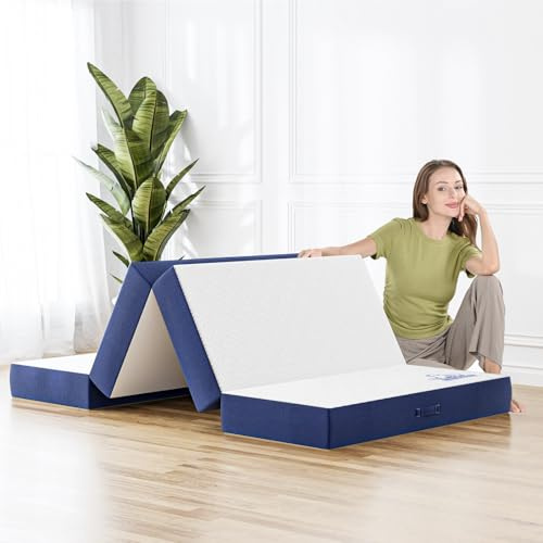 Doubleslee Klappmatratze 60x190cm, Höhe10 cm, 4-teilige Faltmatratze