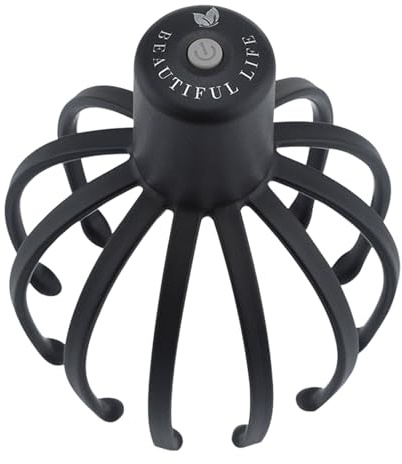 Dzqad Octopus Head Massager Scalp, Tragbarem Krakenkopfkratzer, Elektrisches Kopfmassagegerät, 360-Grad-Kopfmassagegerät Mit 3 Modi, Kabelloser Tragbarer