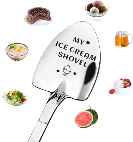 Sisadodo Best Friend Birthday Gifts for Girls Wedding Anniversay Gifts for Wife Husband Long Distance Relationship Gift for Boyfriend Girlfriend My Ice Cream Engraved Shovel Spoon for Ice Cream Lovers