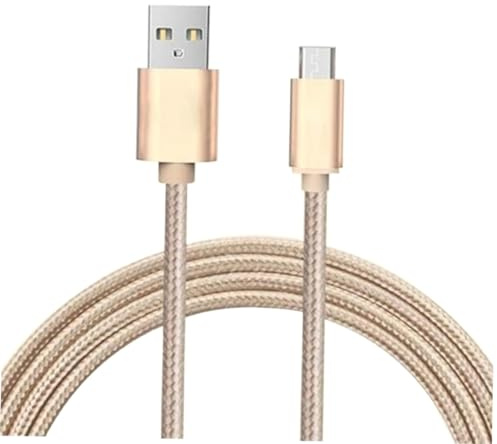 Gadpiparty Câble de Charge Micro USB Câble de Chargement USB 2.0 en Nylon Tressé Or 3 Mètres Solide Compatible Banque D'énergie pour Appareils Mobiles