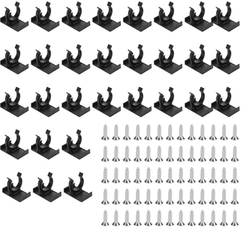 Wangzhenxi 30 Pcs Kitchen Plinth Clips，Kickboard Fixings，Kickboard Clips，Attaching Bracket with with 60 Screws for Secure Skirting Board Installation
