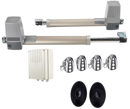Apriporta Automatico, DC 300KG 2.5Metri Doppio Braccio Solare Attuatore for Cancelli Automatici for Porte Battenti Operatore Elettrico 24vdc Battente Apri del Cancello(Kit3)