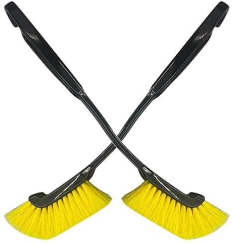 Abaodam 2pcs Car Detailing Brush Set with Long Handle for Deep Cleaning Wheels and Tires Soft Bristles Penetrate Narrow Spaces for Interior Exterior Use Portable and Versatile Auto