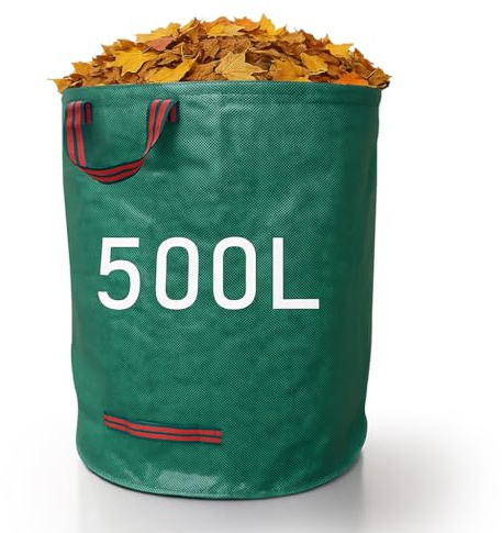 Zopper Garden Waste Bags Heavy Duty with Plastic Hoop Reusable Polypropylene Sacks Waterproof Garden Rubbish Bags (500L) | Plastic Hoop, Reusable Sacks, Garden Rubbish Bags