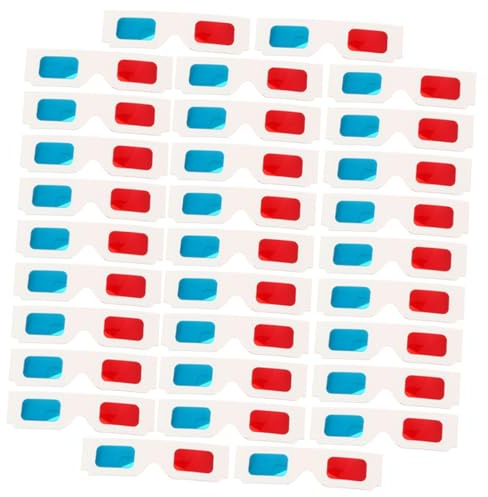 YARNOW Occhiali 3d Rosso Blu in Carta Anaglifica 60 Pezzi Occhiali per Film 3d Monouso da Cinema a Casa e Feste