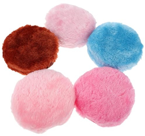Borla para Polvos Sueltos 90x30mm, Felpa Ligera, 5 Piezas | Absorbe Exceso de Aceite, Superficie No Absorbente, Uso Diario y Ocasiones Obsequios