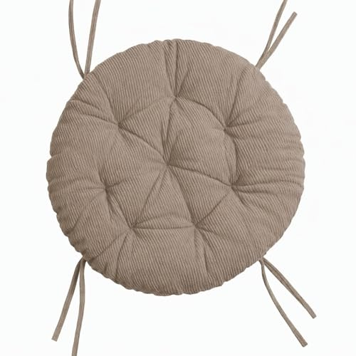 chilly pilley® Polster für Papasansessel - Rundkissen - Auflage Polster für Papasansessel -Sesselkissen Sitzkissen Gesteppt mit Schlaufen (Beige Cord, 120cm)