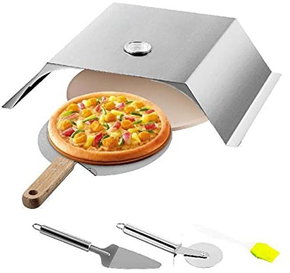 Kit de four à pizza de 13 pouces en acier inoxydable, y compris la chambre à pizza, facile à utiliser, jardins extérieurs, terrasses, usage domestique