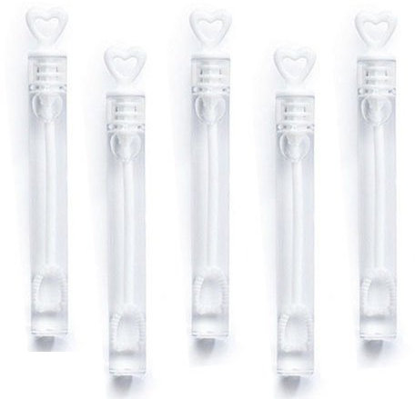72x Seifenblasen Röhrchen Weiß mit Herz Wedding Bubbles Hochzeit Mitbringsel Dekoration