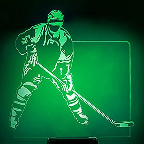 Jinson well 3D eishockey Lampe optische Illusion Nachtlicht, 7 Farbwechsel Touch Switch Tisch Schreibtisch Dekoration Lampen mit Acryl Flat ABS Base USB Kabel Spielzeug
