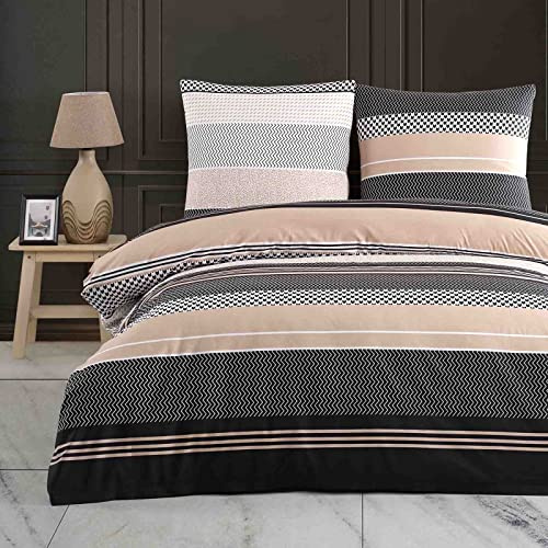 Buymax Bettwäsche 135x200 cm – Bettwäsche Set 2-teilig 135 x 200 cm, Renforcé 100% Baumwolle, Bettbezug mit 1 Kissenbezug 80x80 cm, Oeko-TEX, Reißverschluss, weich und atmungsaktiv