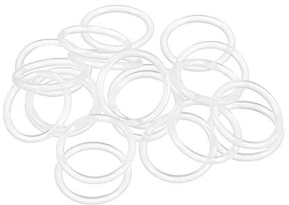 sourcing map 20 Stk. Silikon O-Ring VMQ Dichtungsring 19mm AD 15mm ID 2mm Breite Weiß