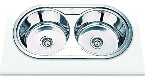 Edesa Fregadero Encimera K2 SE 84 2 Cubetas Redondas Ancho 80 cm Acero Inoxidable