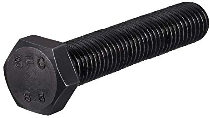 Viti esagonali M14 x 70 mm, bulloni di fissaggio di qualità 8,8, acciaio al carbonio nero, 3 pezzi