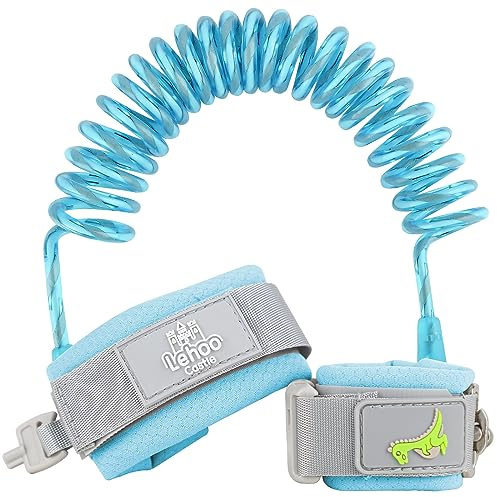 Lehoo Castle Baby Reins Anti Lost Safety Wrist Link, 2.5M Toddler Reins with Lock for Walking, Child Safety Harness Walking Leash for Children Boys and Girls (Blue)
