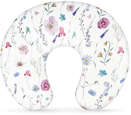 Pea Pod Nursing Pillow Cover Breastfeeding Pillow Slipcover for Moms Soft Breathable Organic Knit Fabric Newborn Infant Feeding Pillow Covers for Baby Girl Boy, Stylish Floral