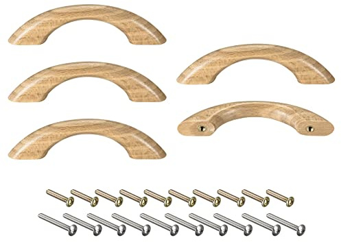sourcing map 5 Stück Holzgriffe 64 mm/2.52 Zoll Lochabstand für Küchenmöbel | Schublade Kleiderschrank Schrank