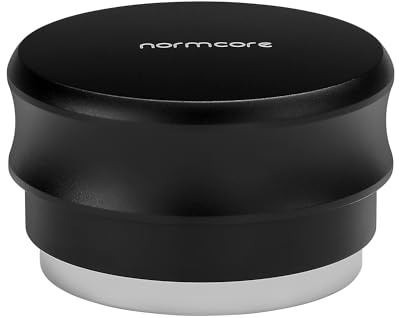 Normcore 53.3mm Palm Tamper, Espresso Tamper Built-In 30lb Spring with Stainless Steel Flat Base, Barista Coffee Hand Leveler Tamper Compatible with 54mm Breville Portafilter