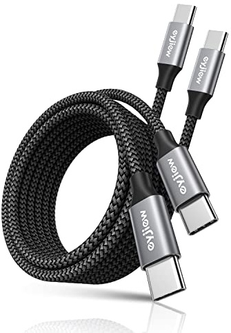 eyjiew USB C Kabel 3.6M 2Pack, 60W Lang USB C auf USB C Ladekabel PD 3.0 Schnellladen für iPhone 15 Pro Max/15 Pro/15 Plus, MacBook Pro Air, iPad Pro/Air/Galaxy S26 /S25/S24/S23/S22/S21,Pixel 9 usw.