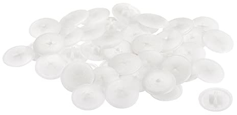 sourcing map Screw Cap Covers, 40pcs 17x4mm Plastic Screw Decoration Cover for Phillips Cam Fitting Nut Self-Tapping Screw, White