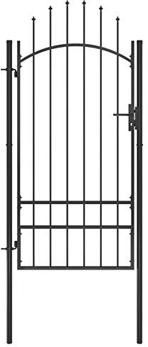 ZEYUAN Gartentor, Gartentür, Gartentüren, Gartenzaun Tür, Zauntür, Zauntor, Flügeltore, Garten Türe, Stahl 1x2,5 m Schwarz