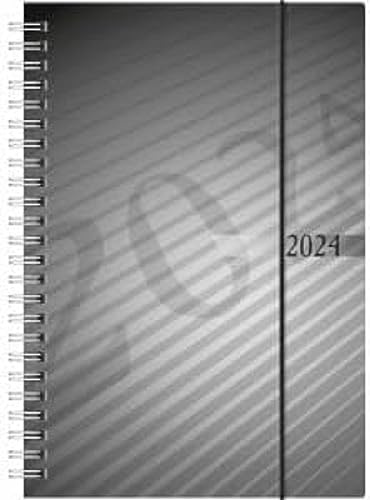 rido/idé Wochenkalender Modell futura 2 2024 2 Seiten = 1 Woche Blattgröße 14,8 x 20,8 cm anthrazit