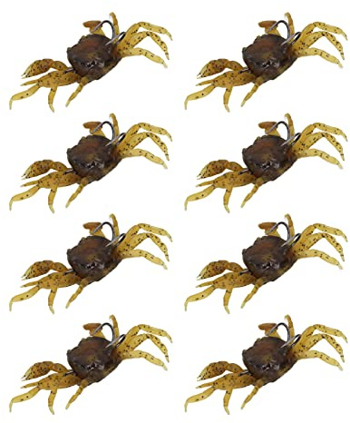 RiToEasysports Artificial Crab Bait, 8Pcs Artificial Crab Bait 13cm 33.5g Simulation Crab Soft Lure Fishing Bait with Hooks for Freshwater Saltwater