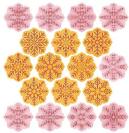 CANDeal 9 Cortadores De Galletas De Copo De Nieve Para Decoración De Fondant, Herramienta De Repujado, Cortadores De Galletas De Navidad, Molde Para Decoración De Cupcakes
